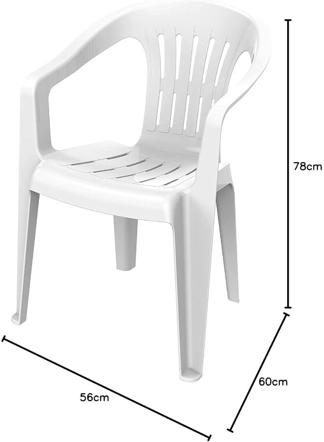 Cosmoplast Princess Outdoor Garden Chair, White  - Image 4