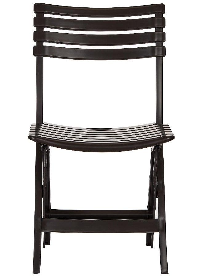 Cosmoplast - Folding Camping Chair (Dark Brown)- L 57 X W 55 X H 81 Cm Cool Grey - Image 1