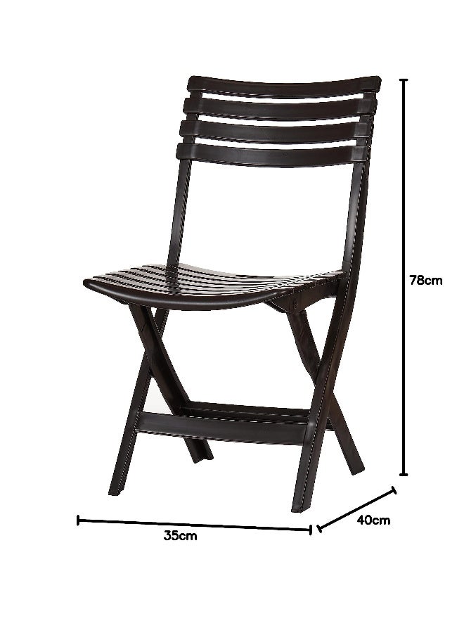 Cosmoplast - Folding Camping Chair (Dark Brown)- L 57 X W 55 X H 81 Cm Cool Grey - Image 1