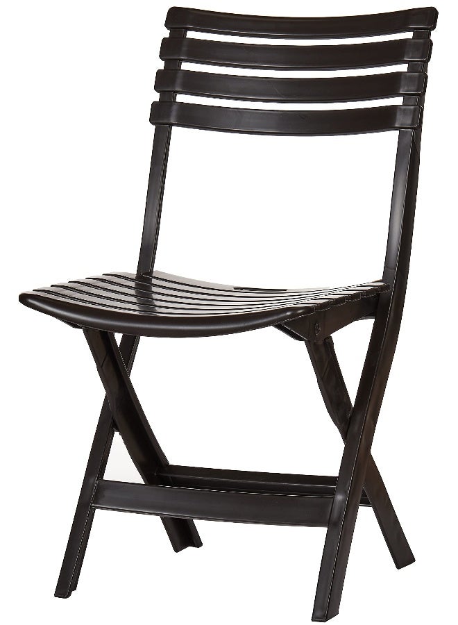 Cosmoplast - Folding Camping Chair (Dark Brown)- L 57 X W 55 X H 81 Cm Cool Grey - Image 1