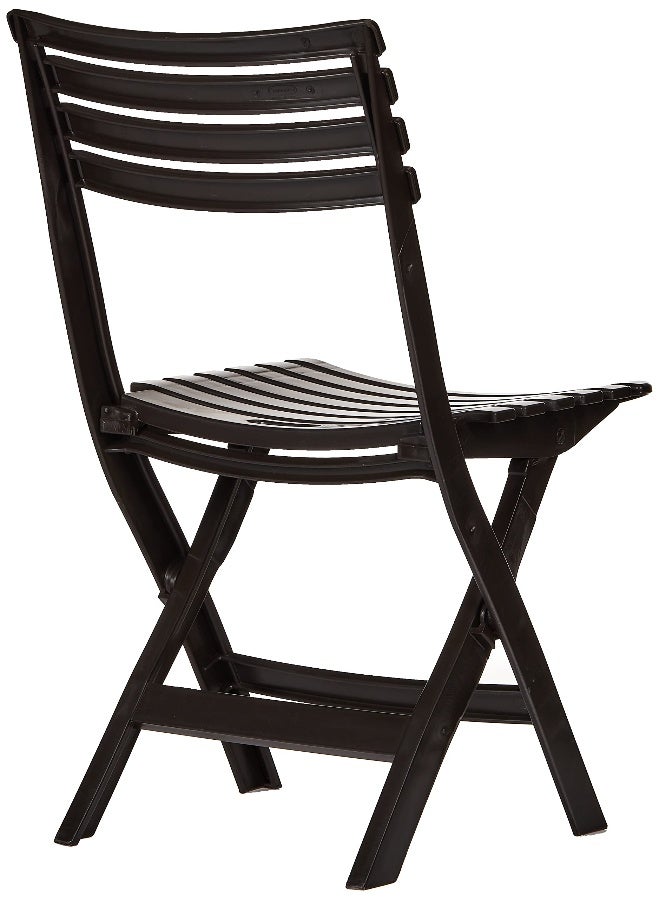 Cosmoplast - Folding Camping Chair (Dark Brown)- L 57 X W 55 X H 81 Cm Cool Grey - Image 1