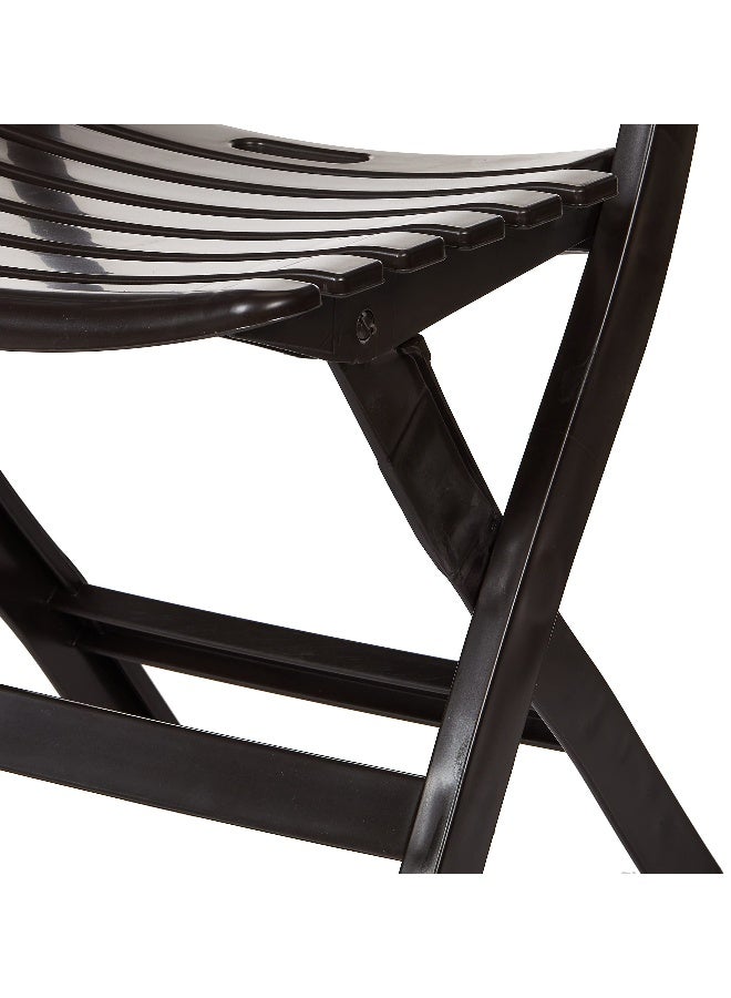 Cosmoplast - Folding Camping Chair (Dark Brown)- L 57 X W 55 X H 81 Cm Cool Grey - Image 1