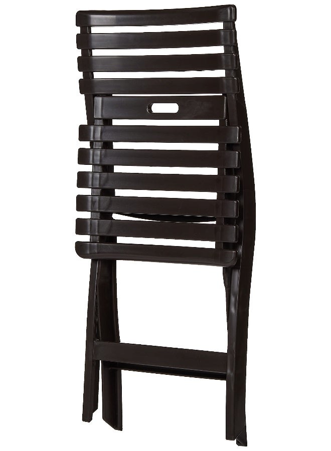 Cosmoplast - Folding Camping Chair (Dark Brown)- L 57 X W 55 X H 81 Cm Cool Grey - Image 1