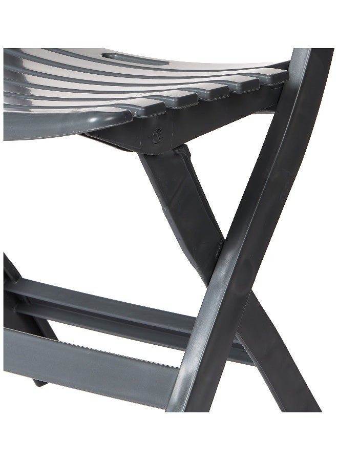 Cosmoplast Foldable Plastic Chair Dark Brown 40x35x78cm  - Image 2