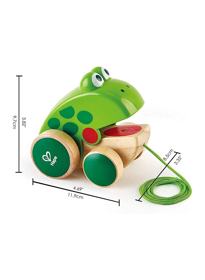 Hape Frog Pull-Along | Wooden Frog Fly Eating Pull Toddler Toy, Wooden Toys For Walking Toddlers, Interactive Wooden Animal Toy, Hape Toys, Multicolour 1+ Years 11.9 x 8.5 x 9.7cm  - Image 4