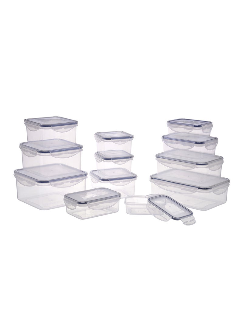 Amal 12 Piece Food Storage Container Set - Food Storage Box - Storage Boxes - Kitchen Cabinet Organizers - Food Container - Clear/Dark Blue Clear/Dark Blue - Image 3