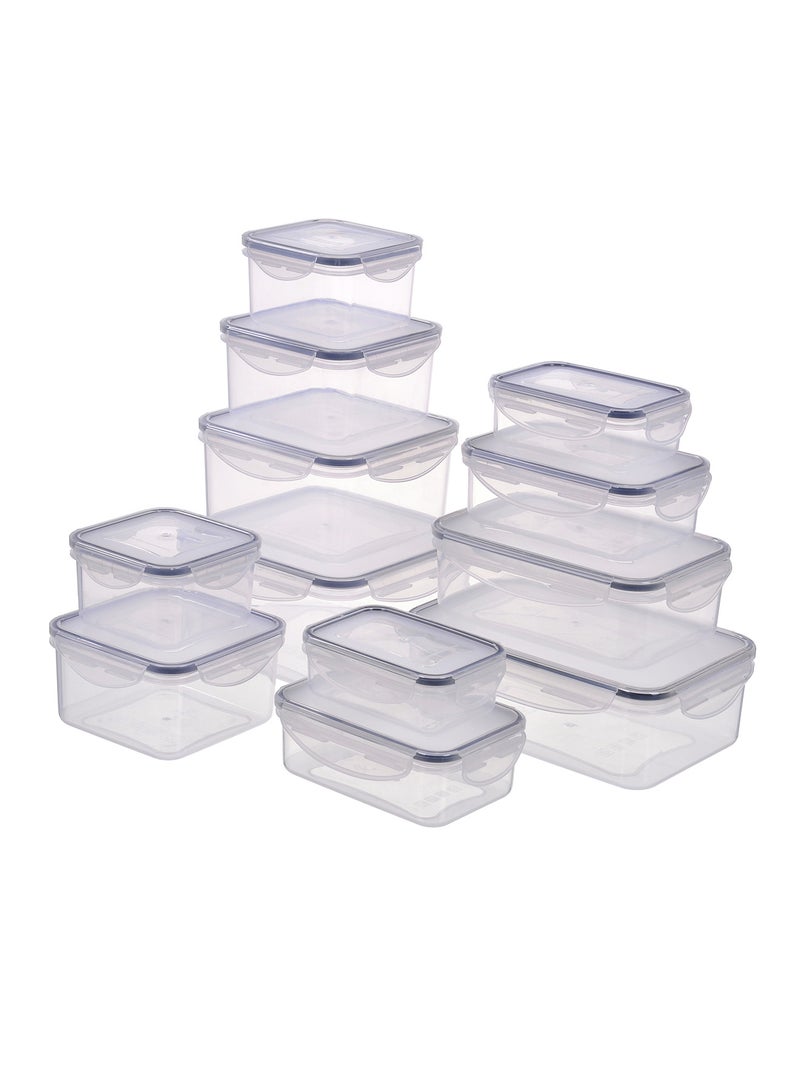 Amal 12 Piece Food Storage Container Set - Food Storage Box - Storage Boxes - Kitchen Cabinet Organizers - Food Container - Clear/Dark Blue Clear/Dark Blue - Image 2