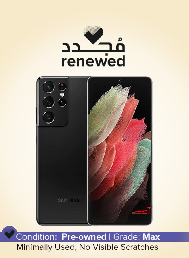 سامسونج مجدد - هاتف جالاكسي S21 ألترا بشريحة واحدة أسود فانتوم بذاكرة رام 12 جيجابايت وذاكرة 128 جيجابايت يدعم تقنية 5G - Image 1