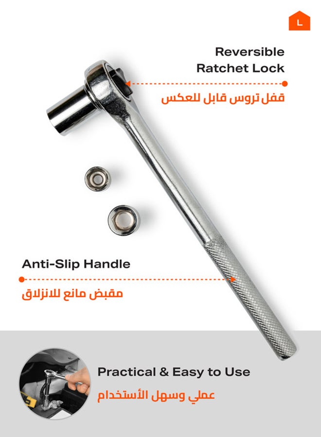 لوازم - مجموعة أدوات ميكانيكية ولقم مفتاح عدة، 40 قطعة أسود/ فضي - Image 1