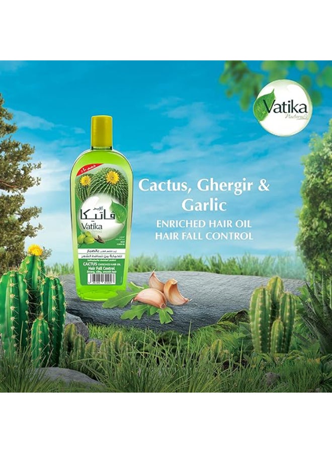 VATIKA - Hair Fall Control Oil with Cactus, Olive & Cumin For Strong, Silky & Smooth Hair - 180ml - Image 1