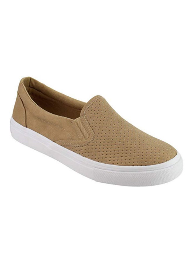 Casual Hollow Out Breathable Slip-On Shoes Brown/White - Image 1