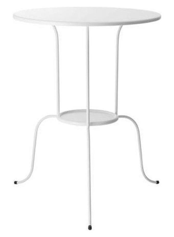 طاولة جانبية مصنوعة من المعدن بلون أبيض أبيض 50X68سم - Image 1