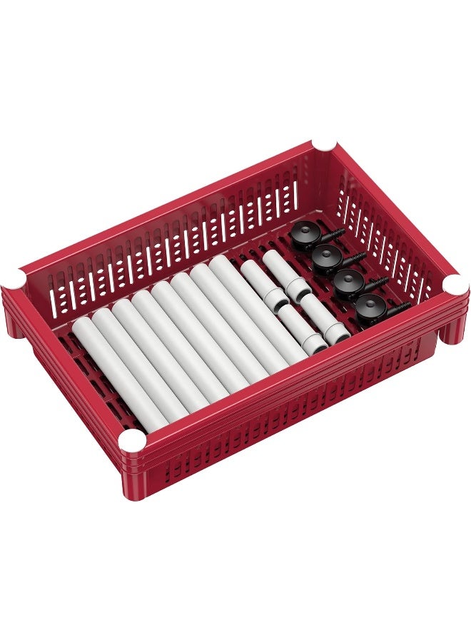 Cosmoplast - Multipurpose Plastic Trolley Vegetable Rack 3 Tiers Dark Red 45 x 30 x 65cm - Image 1
