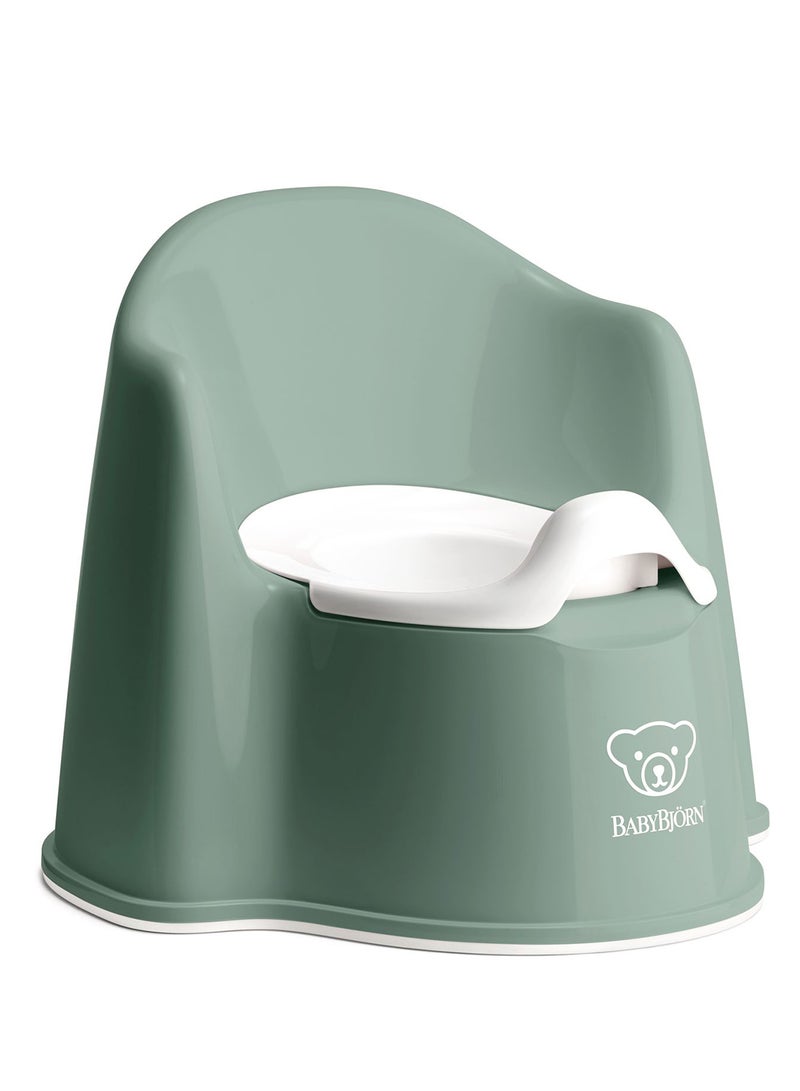 BABYBJORN Baby Potty Chair Deep Green And White - Image 1