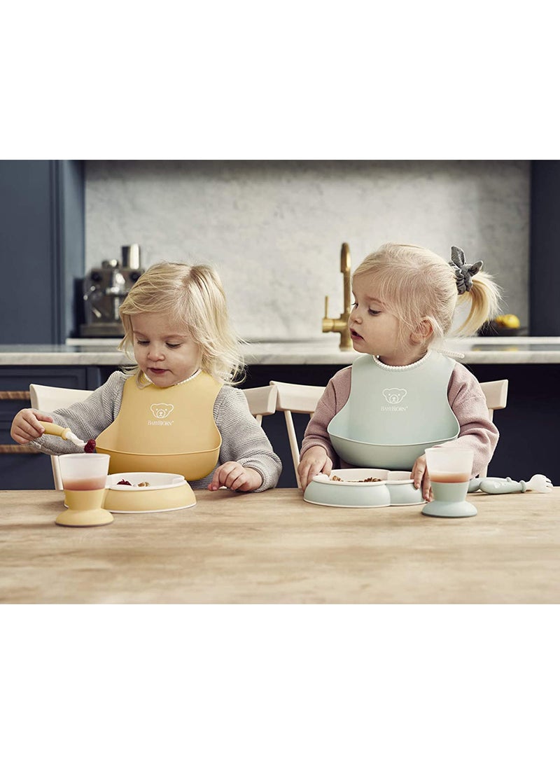 BABYBJORN - Pack Of 2 Baby Spoon And Fork Powder Green And White - Image 1