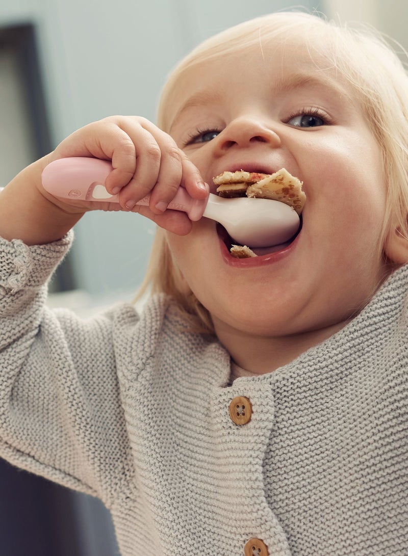 Pack Of 2 Baby Spoon And Fork - Powder Pink And White - pnsku/N46879173A/45/_/1703072867/673a9899-ff41-4dab-b8f5-8fade996288c