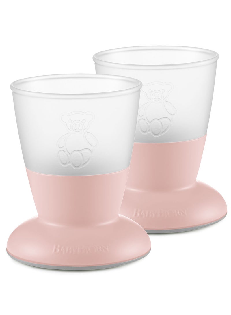 Pack Of 2 Baby Cups, Powder Pink And Clear - pnsku/N46879460A/45/_/1703072857/a4324e2f-d665-4e25-bfb3-ff1b457ca6a4