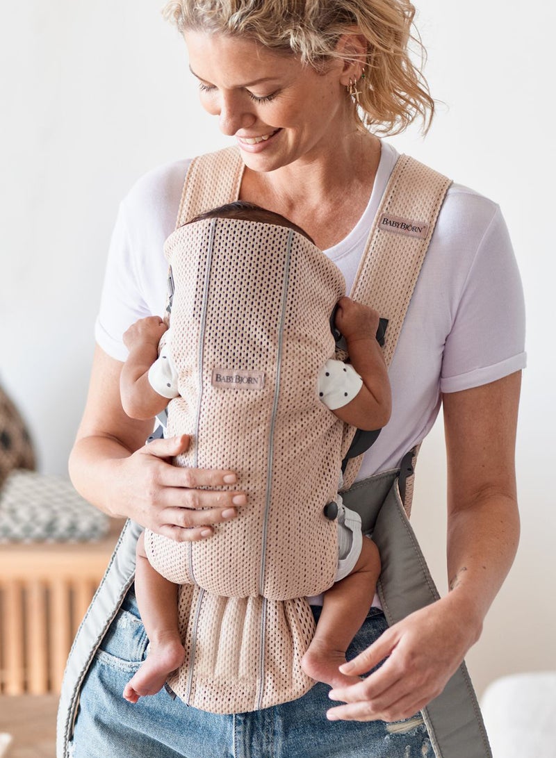 BABYBJORN - Baby Carrier Mini 3D Mesh Pearly Pink And Grey - Image 1