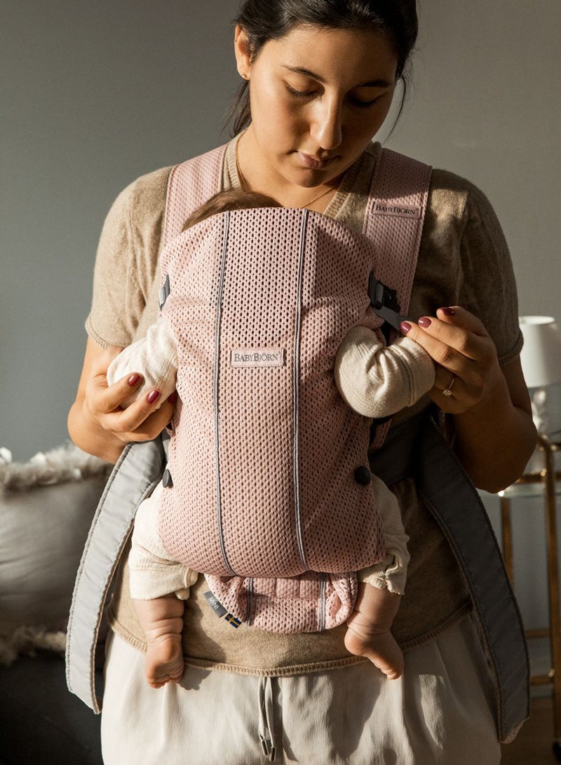 BABYBJORN - Baby Carrier Mini 3D Mesh Pearly Pink And Grey - Image 1