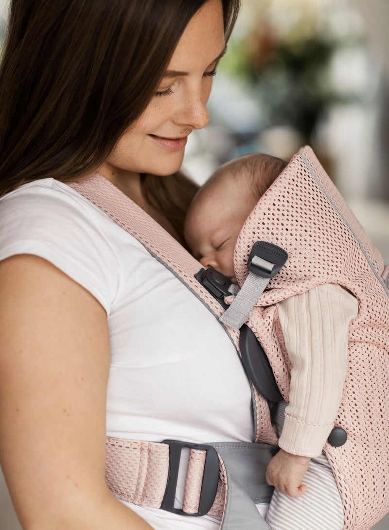BABYBJORN - Baby Carrier Mini 3D Mesh Pearly Pink And Grey - Image 1