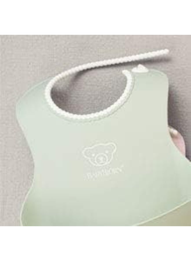 BABYBJORN - Pack Of 2 Baby Feeding Bib Set, Powder Green - Image 1