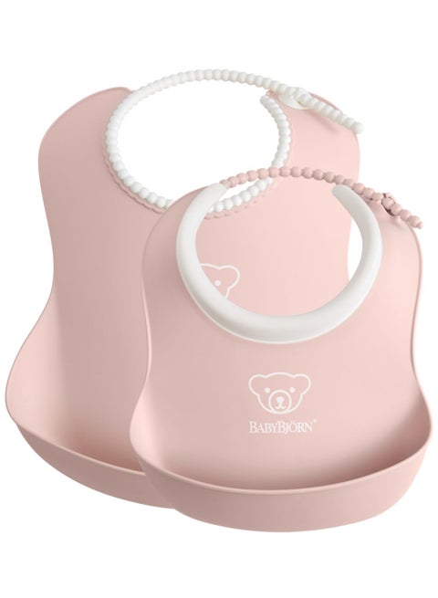 Pack Of 2 Feeding Baby Bib Set Powder Pink