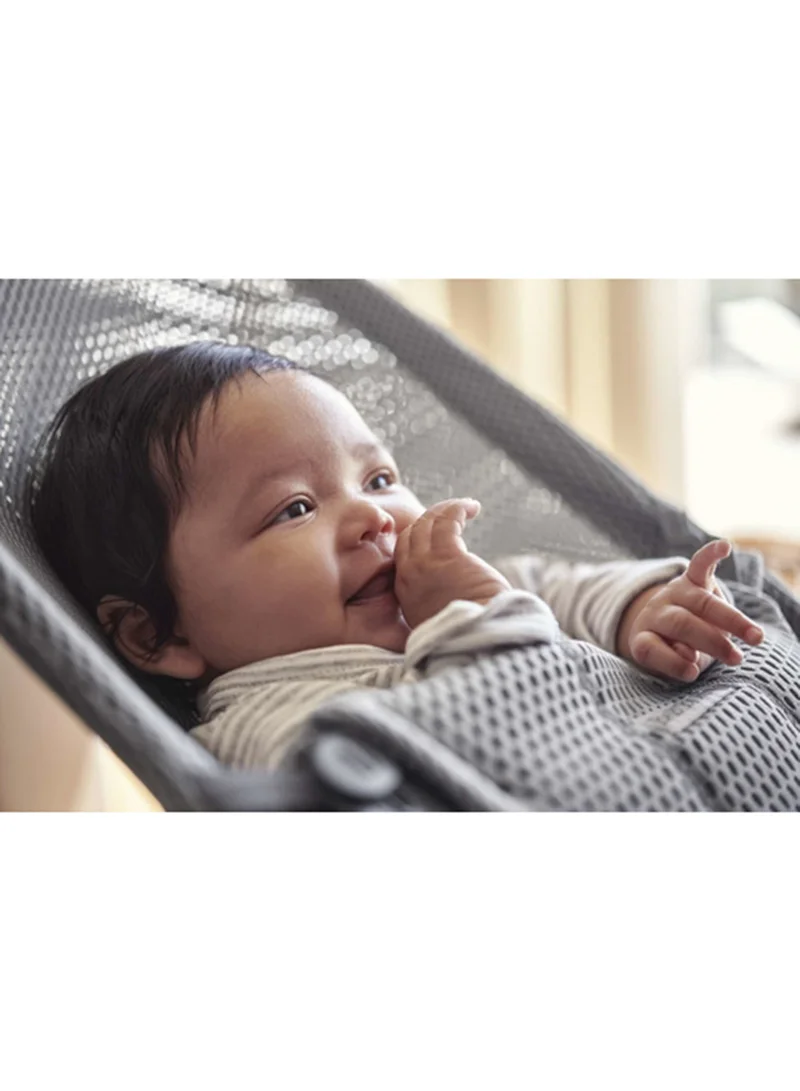 BABYBJORN Bouncer Bliss - Grey, Portable and Lightweight Rocking Seat, Adjustable Seat, 0-2 Years
