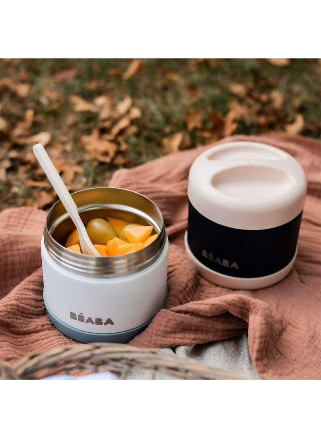 BEABA - Thermal Meal Preservation Containerfor Baby And Children100% Airtight Stainless Steel Keeps Food Hot Or Cold For More Than 5 Hours Double Layered300 Ml Grey , Green - Image 1