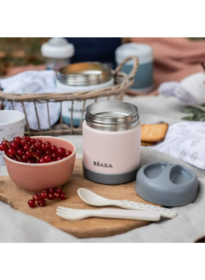 BEABA - Thermal Meal Preservation Containerfor Baby And Children100% Airtightstainless Steelkeeps Food Hot Or Cold For More Than 5 Hours Double Layered 500 Ml Blue, Pink - Image 1