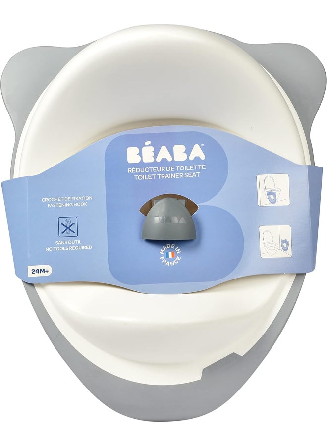 BEABA Toddler Toilet Seat - Training Booster Seat - Toilet Seat With Attachment Hook - Non Slip And Ergonomic - Easy Care - Light Mist  - Image 5