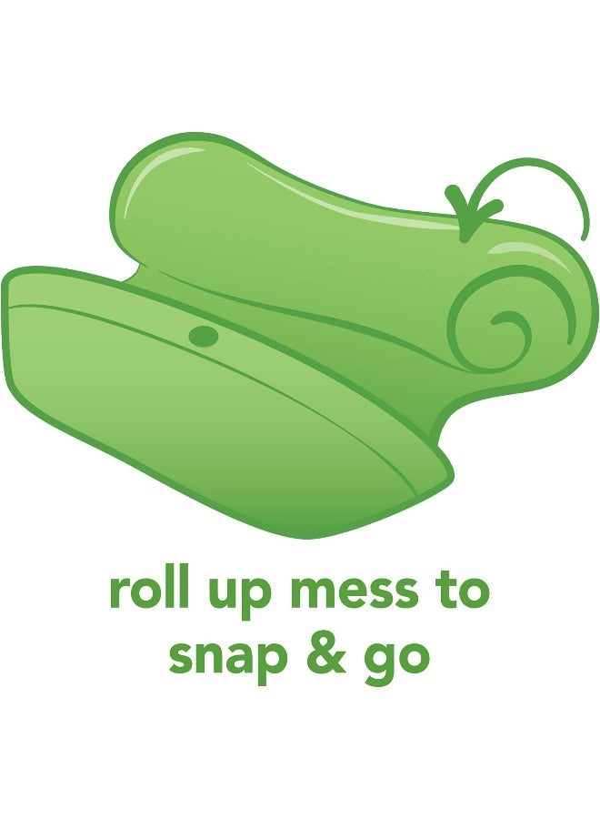 green sprouts - 4-Piece Snap And Go Silicone Food Catcher Bib - Aqua - Image 1