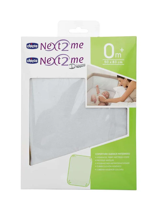 شيكو Protective Terry Cover For Mattress For Next2Me (80% Cotton, 20% Polyester), White