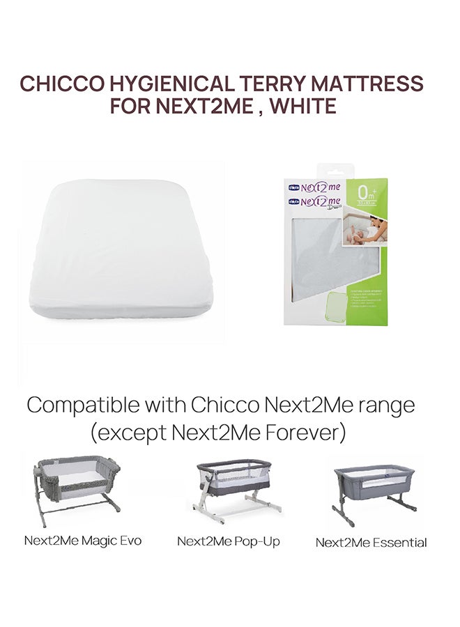 Chicco Protective Terry Cover For Mattress For Next2Me (80% Cotton, 20% Polyester), White  - Image 5