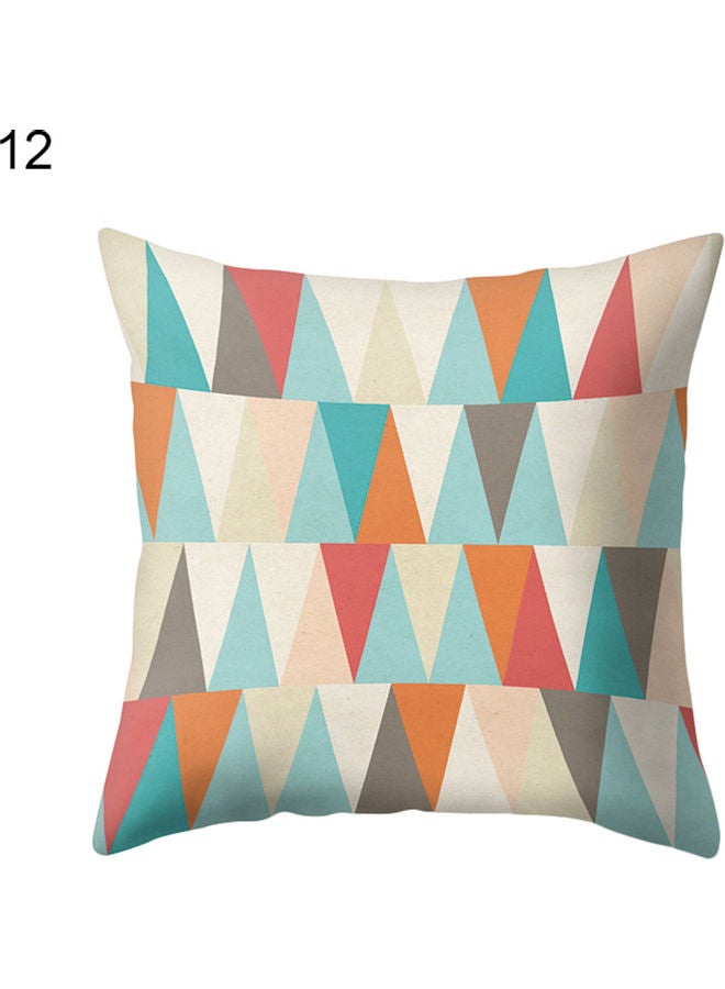 Wave Triangle Geometric Pattern Throw Pillow Cover Polyester Multicolour 14 x 11 x 2cm
