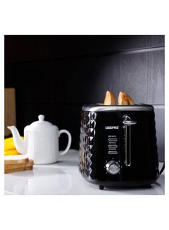 GEEPAS 2 Slice Bread Toaster -  Adjustable 7 Browning Control 2 Slice Pop-Up Toaster with Removable Crumb Collection Tray, Self-Centering | Cancel, Defrost & Reheat | Perfect Sandwiches, Toast & More 850 W GBT36536 Black  - Image 3