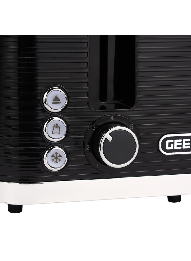 GEEPAS - 4 Slice Bread Toaster - Adjustable 7 Browning Control 4 Slice Pop-Up Toaster with Removable Crumb Collection Tray, Self-Centering | Cancel, Defrost & Reheat | Perfect Sandwiches, Toast & More 1750 W GBT36537 Black - Image 1