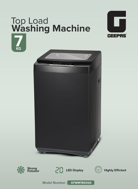 7 KG Fully Automatic Washing Machine| Top Load Equipped with Child Lock, Air Dry Function, Digital Display, IMD Control Panel, Stainless Steel Inner Tub| 1 Year Warranty 0 W GFWM7800LCQ Silver 0 W GFWM7800LCQ Silver