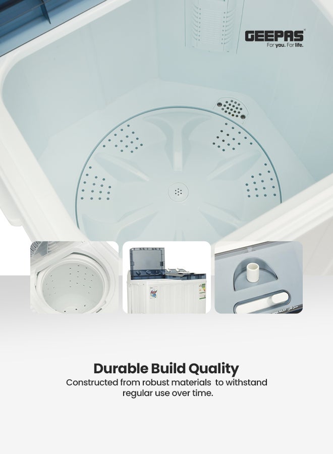 جيباس غسالة ملابس شبه أوتوماتيكية بسعة 10 كجم 10 kg 770 W GSWM18026 أبيض/أزرق - Image 3