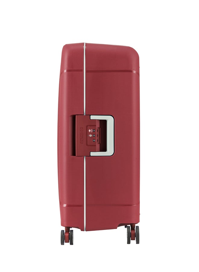 American Tourister Tribus Suitcase, Check-In Size 69 cm / 25 inch, 4 Spinner Wheels, Hard Top, Polypropylene, Red|Address Tag|Dual Tube Pull Handle|Scratch Resistant Texture|XtraSecu™ 3-Point Locking System - 3 Years Global Warranty Red - Image 2