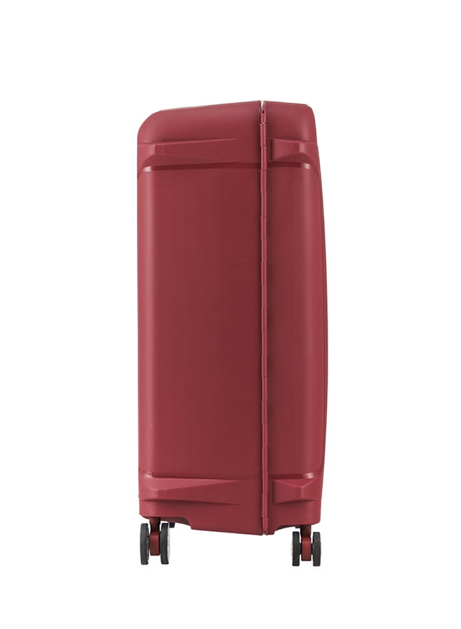 American Tourister Tribus Suitcase, Check-In Size 69 cm / 25 inch, 4 Spinner Wheels, Hard Top, Polypropylene, Red|Address Tag|Dual Tube Pull Handle|Scratch Resistant Texture|XtraSecu™ 3-Point Locking System - 3 Years Global Warranty Red - Image 3