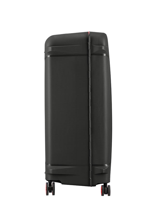 American Tourister Tribus Suitcase, Check-In Size 78 cm / 29 inch, 4 Spinner Wheels, Hard Top, Polypropylene, Dark Grey|Address Tag|Dual Tube Pull Handle|Scratch Resistant Texture|XtraSecu™ 3-Point Locking System - 3 Years Global Warranty Dark Grey - Image 4