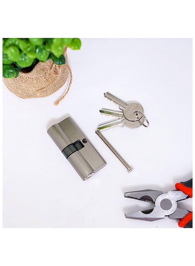 GEEPAS Mortise Double Cylinder Lock , 70mm Security Lock| Double Brass Cylinder 30/30mm with 3 Keys, Versatile, Safe, Durable, Easy To Install| Anti-Drill & Anti-Pick Door Lock | 60mm 2 Cylinder Silver/Black  - Image 3