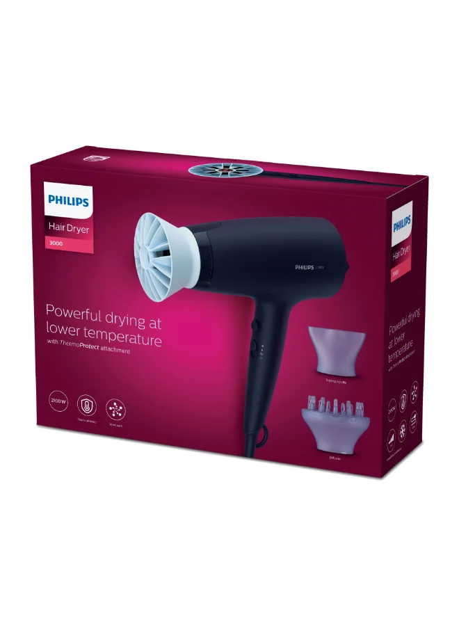 فيليبس 3000 Hair Dryer BHD360/23, 2 Years Warranty Black