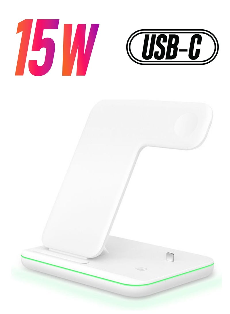 3-in-1 Z5 Wireless Charger Stand White - Image 1