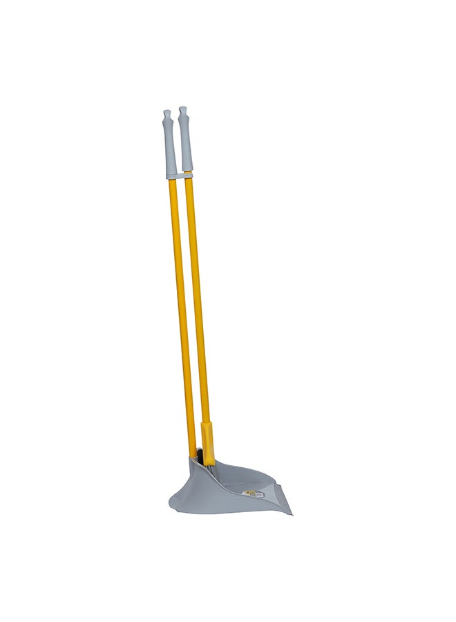 APEX Long Handle Upright Dustpan And Broom Sweep Set Yellow/Grey 27x27x92cm  - Image 2