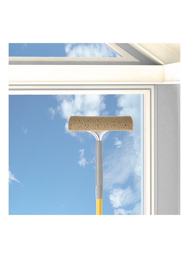 APEX - Window Washer Squeegee With Sponge And Telescopic Handle Yellow/Grey 20cm - Image 1