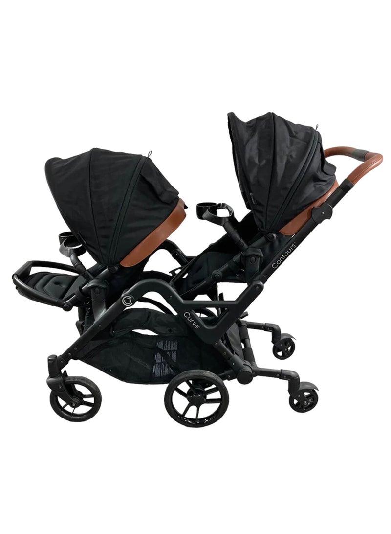 Contours - Curve Double Stroller Exicute Edition Curve For Babies - Black - Image 1
