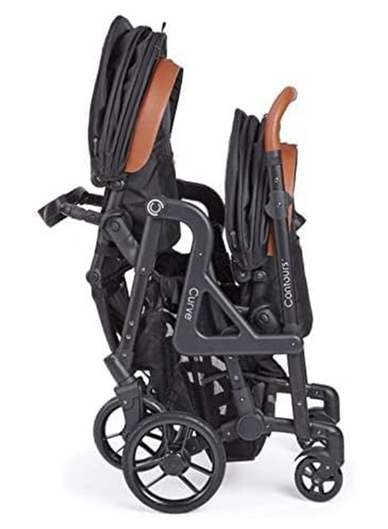 Contours - Curve Double Stroller Exicute Edition Curve For Babies - Black - Image 1