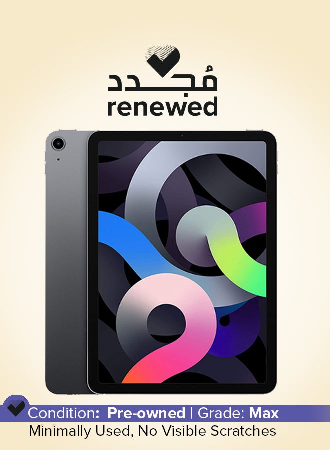ابل  مجدد - آي باد آير 2020 (الجيل الرابع) بشاشة 10.9 بوصة وذاكرة داخلية 64 جيجابايت واتصال واي فاي بلون رمادي فلكي مع تطبيق فيس تايم - النسخة العالمية - Image 1