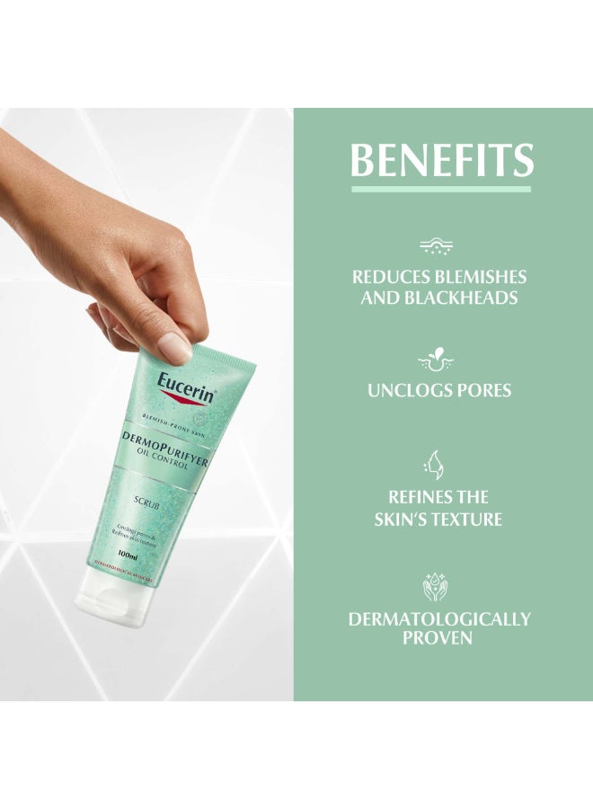 Eucerin Dermopurifyer Oil Control Facial Scrub For Blemish And Acne-Prone Skin With Lactic Acid Clear 100ml  - Image 3